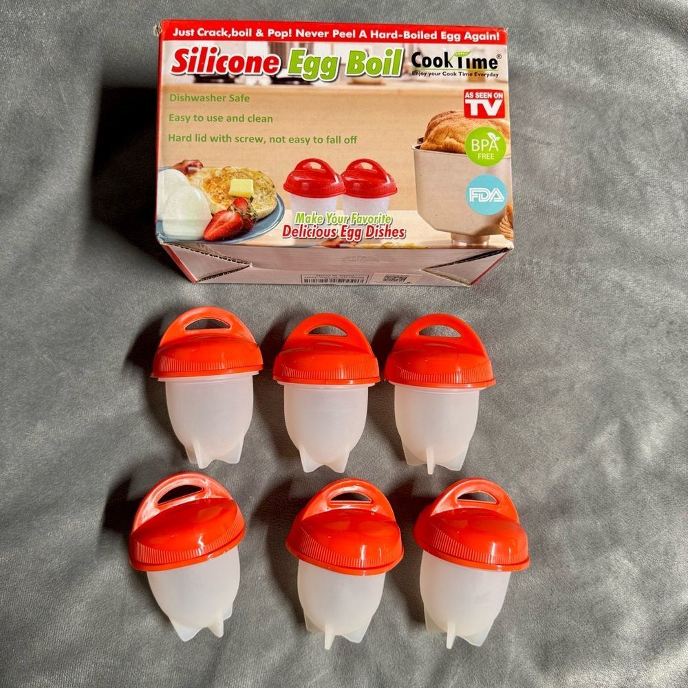 Silicone Egg Boil Set of 6 by Cook Time | Hard Boiled Eggs